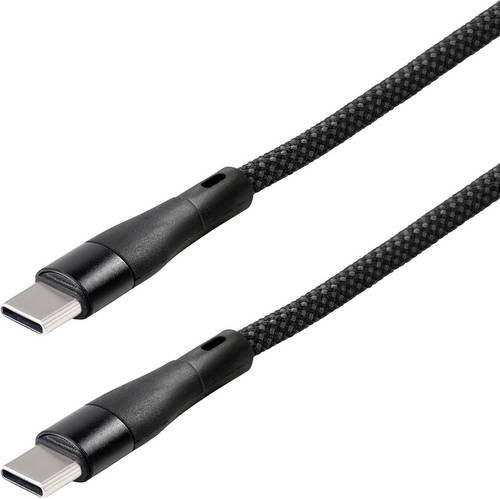 Maxtrack USB 2.0 Spiralkabel mit USB-C Stecker in Schwarz, Länge: 2 m - Bild 1