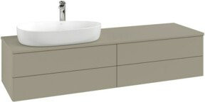 V&B Waschtischunterschrank Antao mit integrierter LED-Beleuchtung, Wandmontage, Anthrazit lackiert, Breite: 160 cm, Tiefe: 50 cm - Bild 1