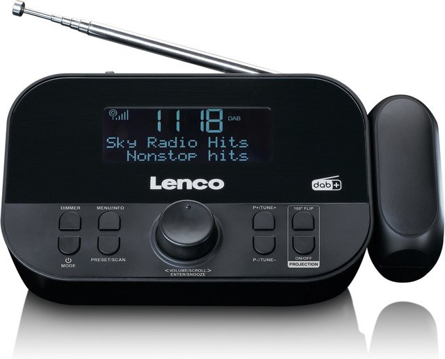 Lenco CR-615BK DAB+ und FM Radiowecker mit Zeitprojektion in Schwarz - Bild 3