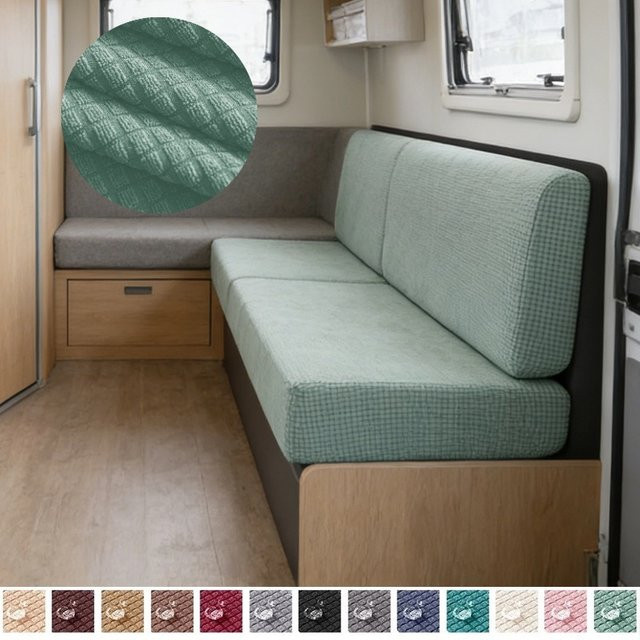 2-teiliges Set Yupartex elastische Sitzkissenbezüge für Wohnmobile und Sofas in einfarbigem Design - Bild 1