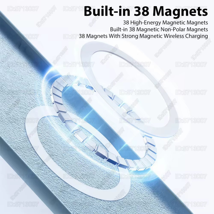 Magnetische Silikon Schutzhülle für iPhone 16 15 14 13 12 11 Pro Max Plus mit MagSafe Wireless Charging Kompatibilität in Blau - Bild 5