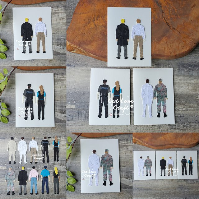 Catlove Metall Stanzformen für Scrapbooking und Kartenherstellung mit Polizei Arzt und Soldat Motiven in Multicolour - Bild 1