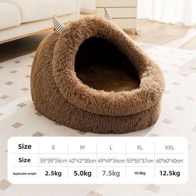 Var Vogue Kuschelbett für Katzen und Hunde als Höhle aus Teddy-Plüsch, Farben: Grün, Braun, Rosa, B/T/H: 35,0 x 26,0 x 35,0 cm - Bild 1