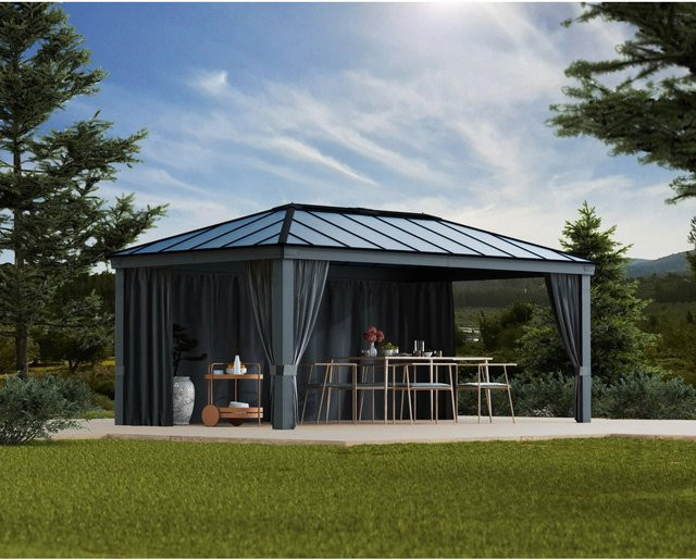 Palram Canopia Seitenteil für Pavillon Dallas 6100 aus Polyester in Dunkelgrau - Bild 1
