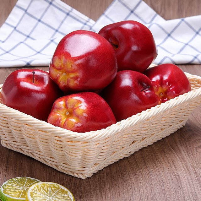 Wusmart Künstliche Äpfel in Rot, 5 Stück, Dekoration für Fotografie und Tischdeko, B/H: 8 x 9,5 cm - Bild 1