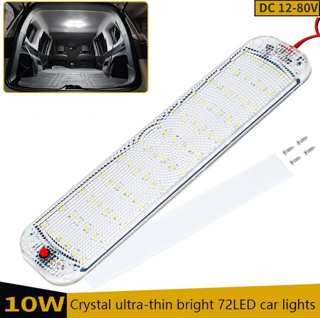 ADVENTURE KAILIN LED Innenbeleuchtung mit Schalter, 72 SMD LEDs, Weiß, 12V-80V für Auto, Camper, Wohnmobil und Boot - Bild 1