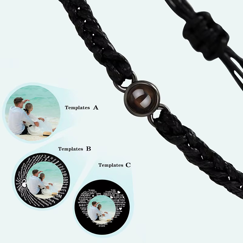 Personalisierte Armbänder mit Foto, Schwarz, Unisex - Bild 3