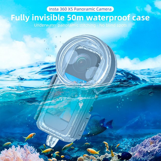 Seafrogs Wasserdichtes Kameragehäuse für Insta 360 X5 in Transparent - Bild 1