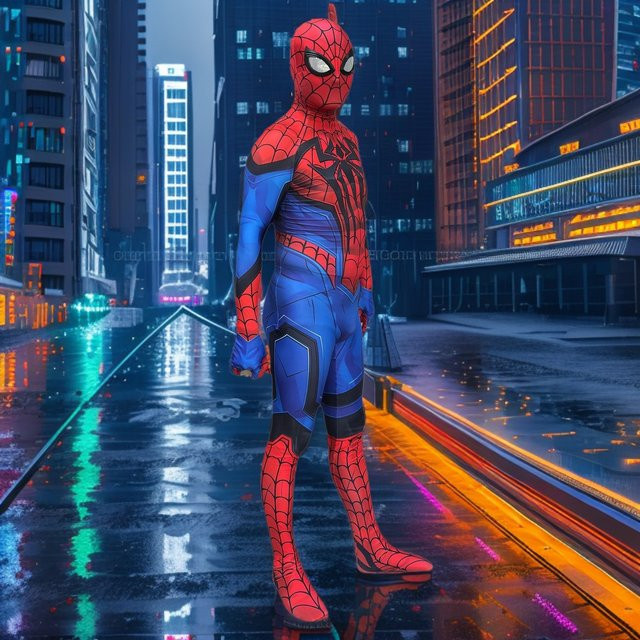 Hot Toys Spider-Man Cosplay Superhelden-Kostüm Anzug Zentai Bodysuit, Rot - Bild 1