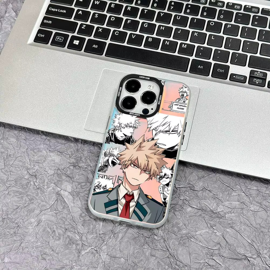 Anime Bakugo Katsuki Handyhülle mit Laser-Effekt in Silber für iPhone 11 bis iPhone 17 Modelle - Bild 3