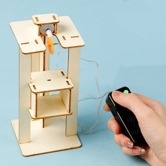 Meade Elektrischer Aufzug Modell, DIY Wissenschaft Projekt Kit, Holz - Bild 1