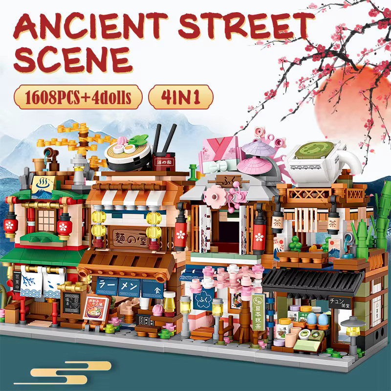 Loz Mini City Street View Japanische 4-in-1-Nudelgeschäft Haus, Modellbausteine - Bild 2