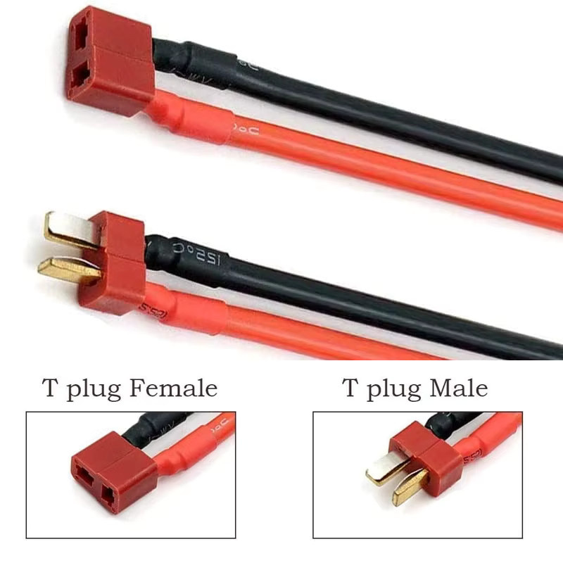 FRHY T-Stecker-Stecker-Set in Rot mit 20 Schrumpfschläuchen für RC-LiPo-Akkus, 30-teiliges Set - Bild 2