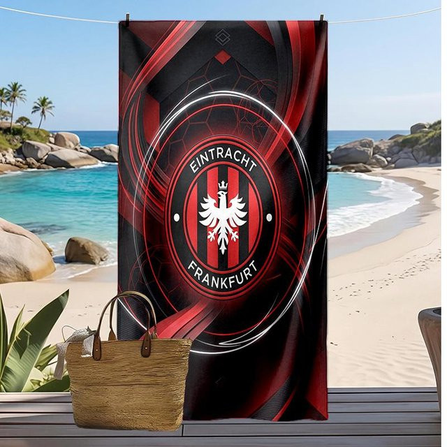 WildHue B Eintracht Frankfurt Fußball Strandtuch, rot, B/B: 70 x 140 cm - Bild 1