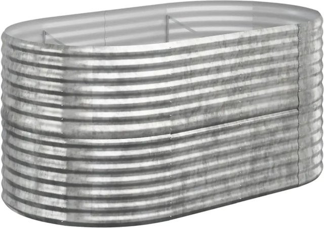 Furnicato Hochbeet aus verzinktem Stahl in Silber, B/T/H: 152 x 80 x 68 cm - Bild 1