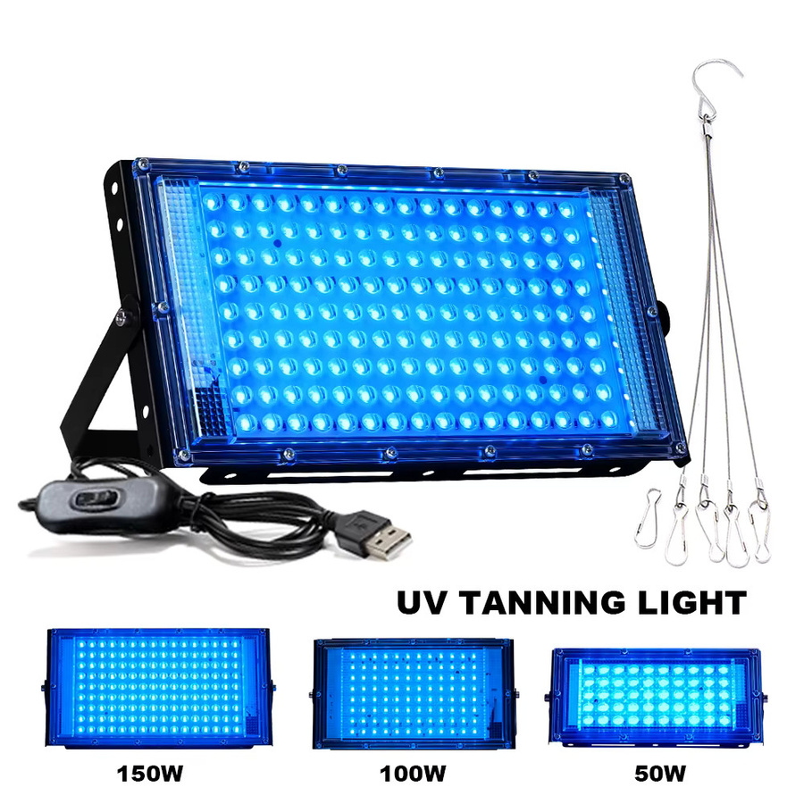 YNL LED Flutlichtscheinwerfer IP65 wasserdicht für Garten und Terrasse, USB Outdoor LED Reflektor in Schwarz - Bild 3