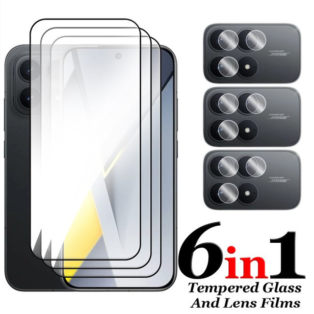 6in1 Schutzset für Xiaomi Poco F8 Pro und Poco F8 Ultra mit gehärtetem Glas Screen Protector und Objektivschutz, transparent - Bild 1