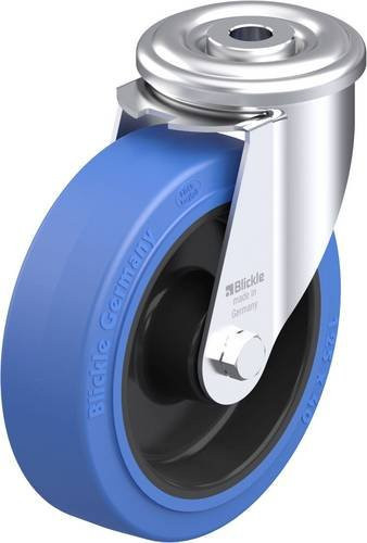 Blickle LER-POEV 125XR-SB Stahlblech-Lenkrolle in Blau und Schwarz mit 125 mm Rad-Durchmesser und 150 kg Tragfähigkeit - Bild 1