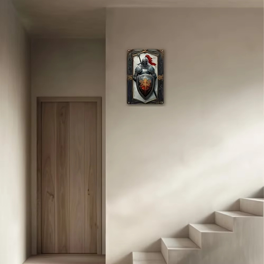 HELLOYOUNG Wandbehang Rüstung Schwert Schild als 2D Metall-Deko in Mehrfarbig, B/H: 30 x 30 cm - Bild 3