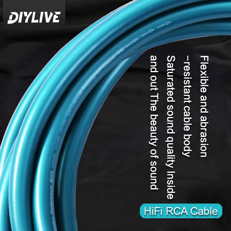 DIYLIVE 8N OCC Silber RCA-Audio-Verbindungskabel 2RCA zu 2RCA in Silber und Blau - Bild 4
