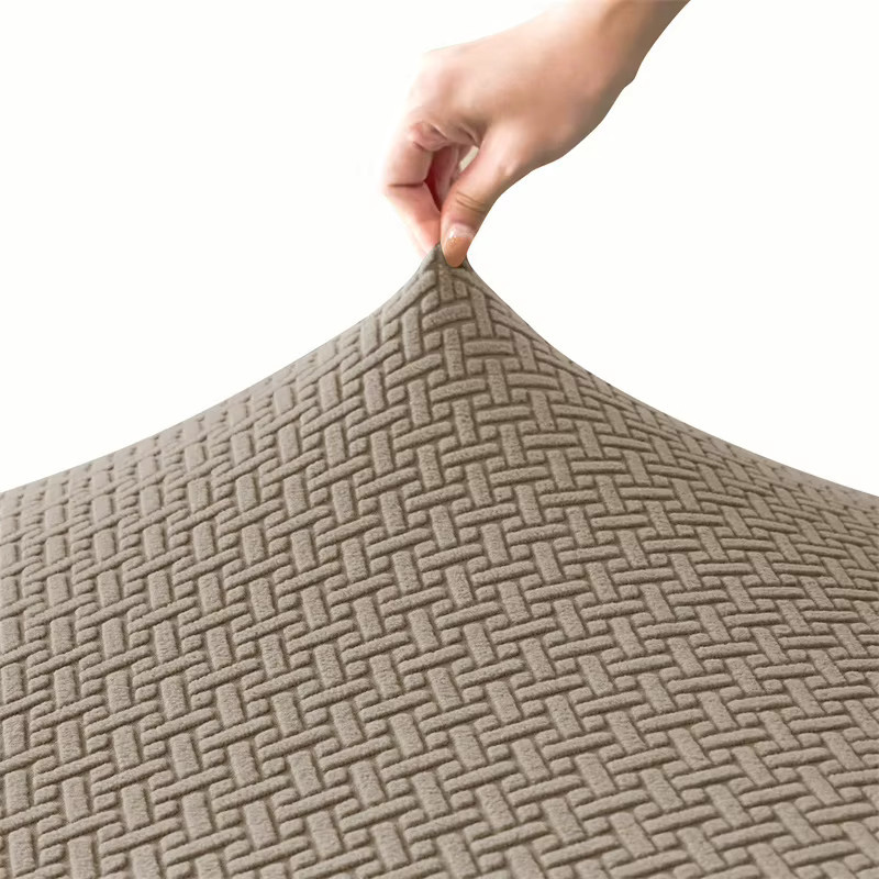 Yupartex Jacquard Stuhlbezug für Esszimmerstühle mit gebogener Rückenlehne, elastisch, Beige - Bild 3
