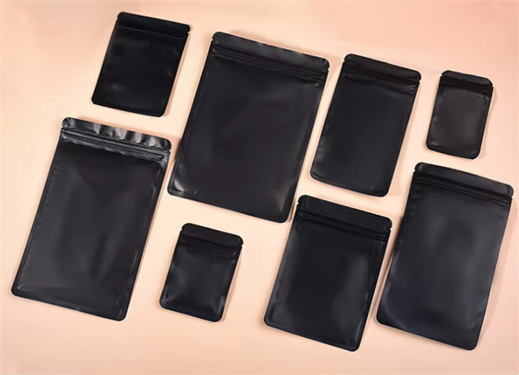 100 Stück leotrusting Aluminiumfolie-Verpackungsbeutel mit Druckverschluss in Mattschwarz zur Aufbewahrung von Kaffee, Tee oder Lebensmitteln - Bild 5