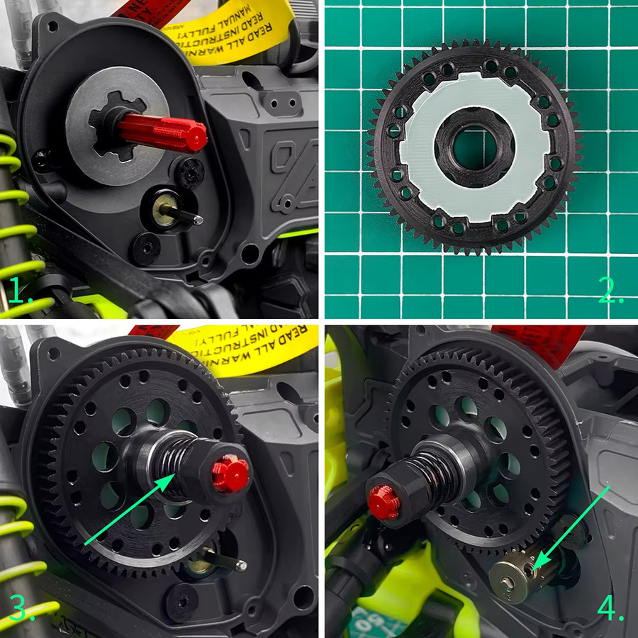 AXSPEED Metallsporn-Hauptgetriebe, Zubehör, Schwarz - Bild 4