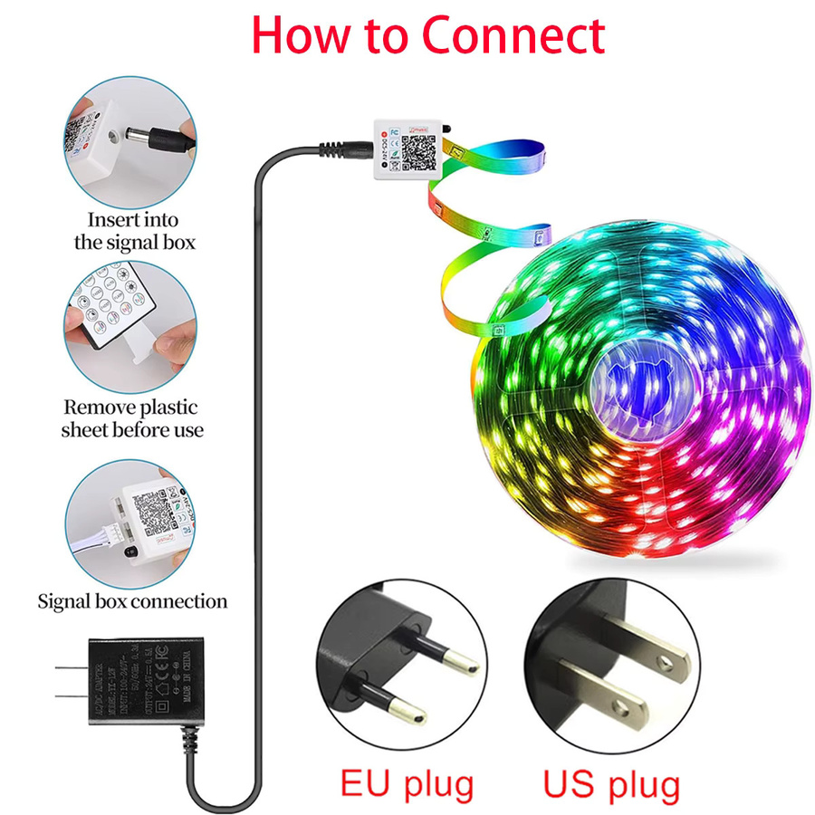 Mikenoon RGB LED-Streifen mit Musik-Synchronisierung für TV-Hintergrundbeleuchtung und Zimmerdekoration, Multicolour - Bild 4