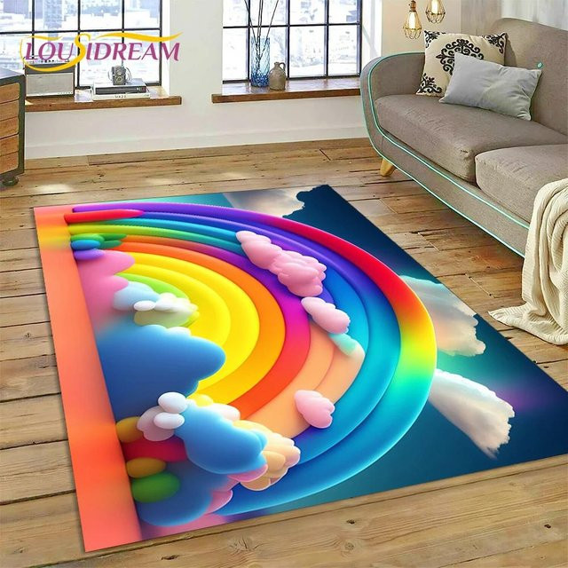 Karpetti Regenbogen Illusions-Cartoon-Teppich in Multicolour, B/B: 60 x 40 cm - Bild 1
