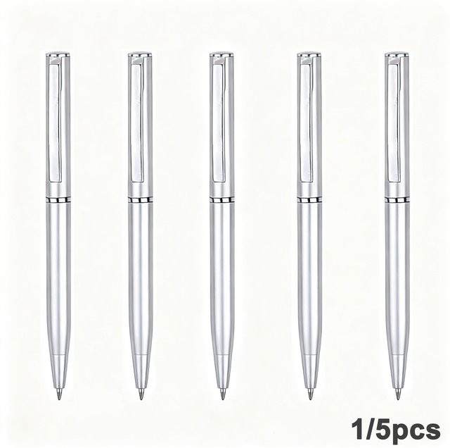 Hochwertiger Rollerball-Stift aus Metall in Silber mit 1,0 mm Spitze - Bild 1
