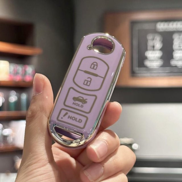 TPU Autoschlüssel Etui Abdeckung für Mazda 3 6 8 Miata MX-5 CX-3 CX-5 CX-7 CX-9 mit 4 Tasten in Violett - Bild 1