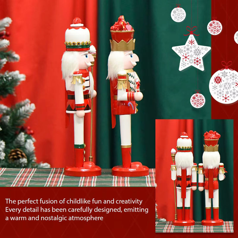 Dekorativer Nussknacker König aus Holz für Weihnachten, mehrfarbig, Höhe: 38 cm - Bild 5