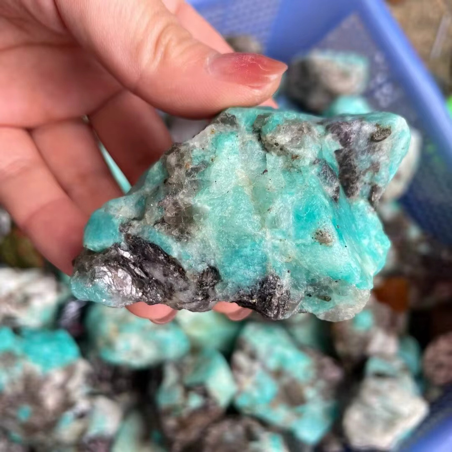 Natürlicher Amazonit-Rohstein von sisterstone in unregelmäßiger Form für Reiki und Heilkristalle - Bild 3