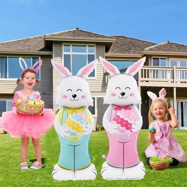 BALONAQ Oster-Stehballon mit Hasen-Osterei-Motiv für deine Partydekoration, Höhe: 150 cm - Bild 1