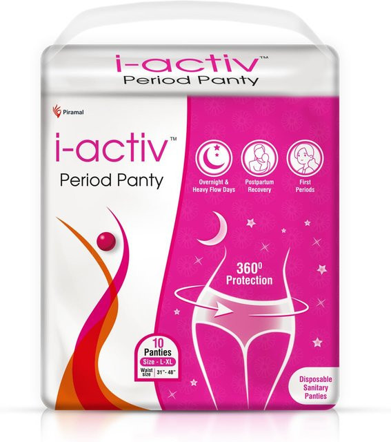 i Activ Periodenunterwäsche, Damen, L-XL, 10er Pack, White - Bild 1