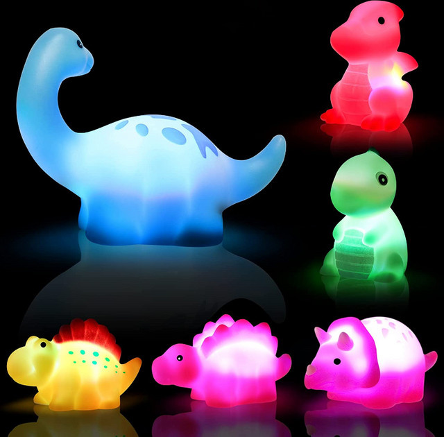 SONGYI Dinosaurier Bad Spielzeug Set mit Licht, 1-6-teiliges Set, Bunt / Mehrfarbig - Bild 1