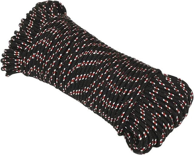vidaXL Bootsseil aus Polypropylen in Schwarz, Durchmesser: 5 mm, Länge: 25 m - Bild 1