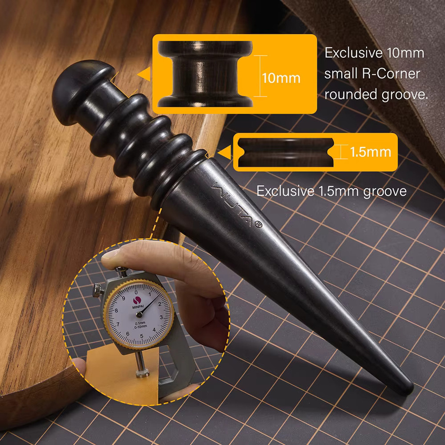 WUTA Lederkantenpolierer aus hochdichtem Ebenholz in Schwarz für dein DIY-Lederhandwerk - Bild 4