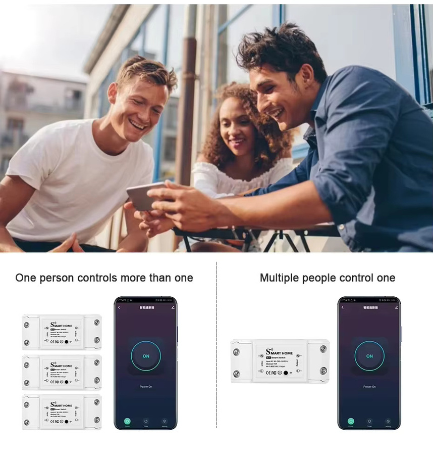 Szaoju Tuya Smart WiFi Kabelloses DIY-Modul für Lichtschalter, Weiß, Kompatibel mit Alexa und Google Home - Bild 2