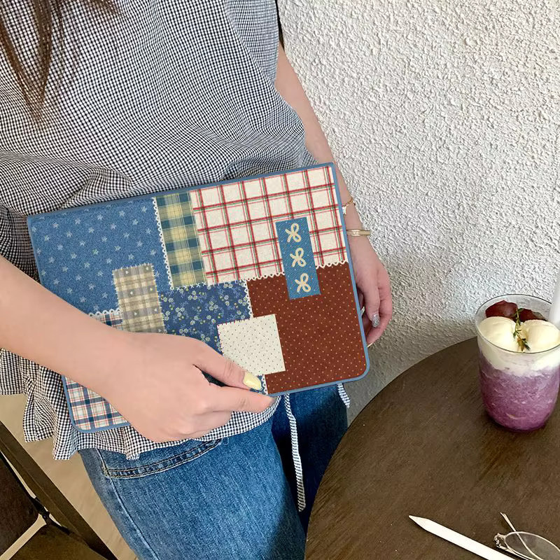 Tablet-Hülle mit Fragmentiertem Muster für Apple iPad Pro 10/11 Zoll, iPad Air 3, 4, 5 und iPad 9. Generation in Weiß/Mehrfarbig - Bild 2