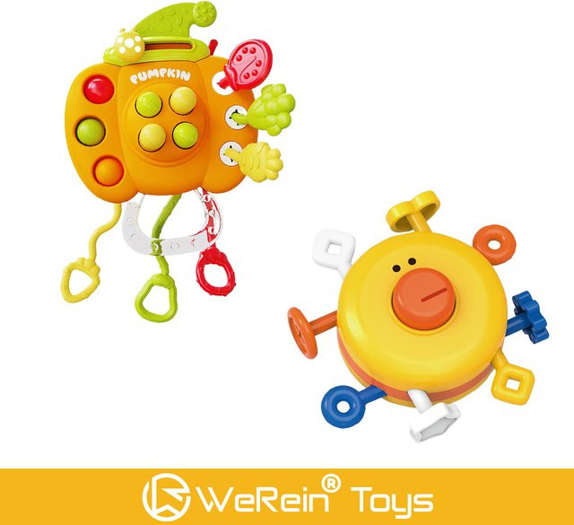 Kürbis-Enten-Krabbelspielzeug, Babyspielzeug und sensorischer Beißring, ab 0 Jahre - Bild 1