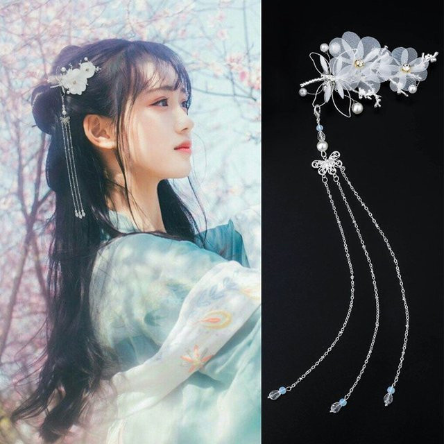 HANFU Haarnadel Libelle mit Quasten, Haarspange - Bild 1