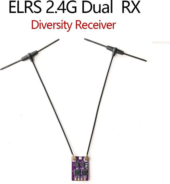 ELRS 2,4G Diversity Receiver mit Dual Antenne und integriertem TCXO für FPV Freestyle RC Racing Long Range Drohnen - Bild 1