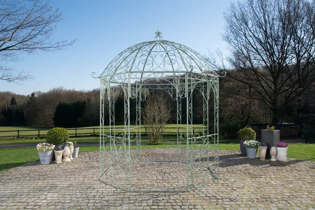 TPFGarden Pavillon Layla Klettergerüst aus Metall in Antik-Grün mit gebogenem Design - Bild 1
