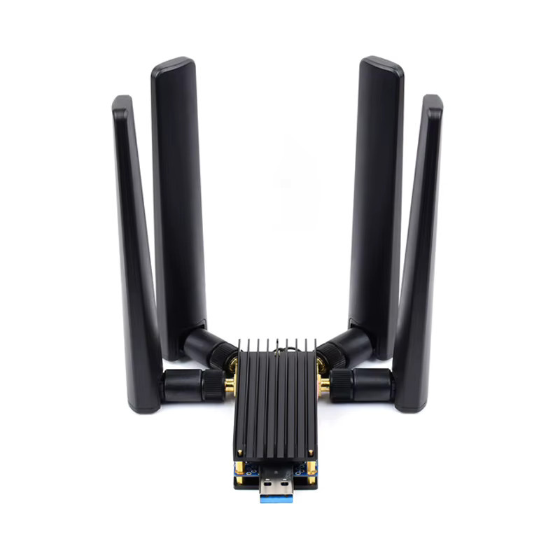 Spotpear 5G Dongle Erweiterungsplatine für Raspberry Pi mit USB 3.1 auf M.2 Key B Port, Aluminiumgehäuse und vier Antennen, Schwarz - Bild 3