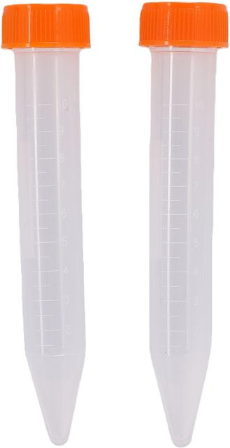 TOMTOP JMS Konische Zentrifugenröhrchen 10 ml aus Kunststoff mit Verschluss, 100 Stück, Transparent/Weiß - Bild 1
