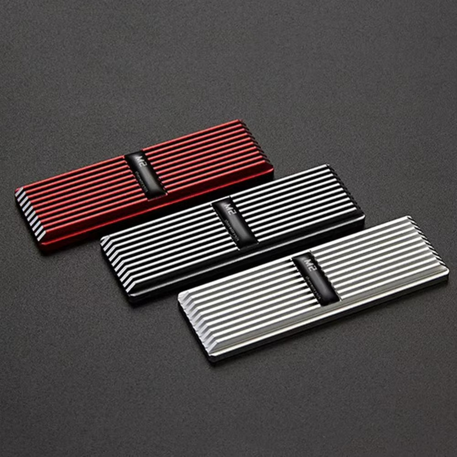 IRhasta M.2 NVMe 2280 SSD Kühler aus Aluminium mit Wärmeleitpad für PS5 und Desktop-PC in Silber oder Rot - Bild 2