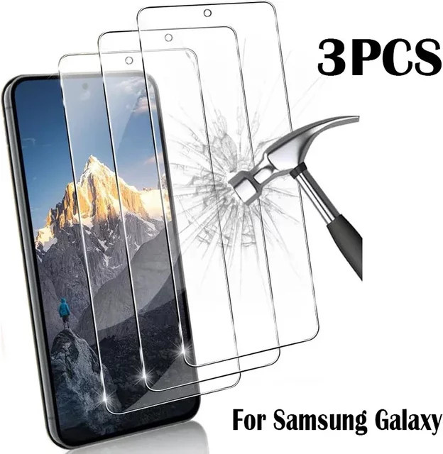 Transparentes gehärtetes Glas als Displayschutzfolie für Samsung Galaxy S23 S22 S21 Plus S20 sowie Samsung A50 A51 A71 A52 A72 A22 A32 A12 - Bild 1