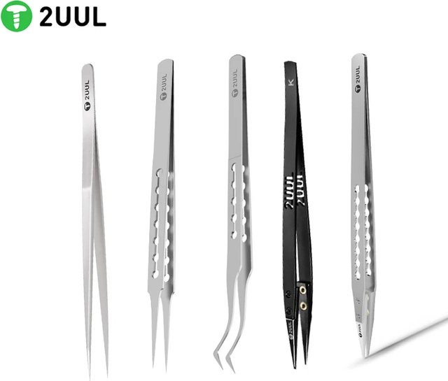 2UUL Antistatische Pinzette für präzise Reparaturen, nicht magnetisch und korrosionsbeständig - Bild 1