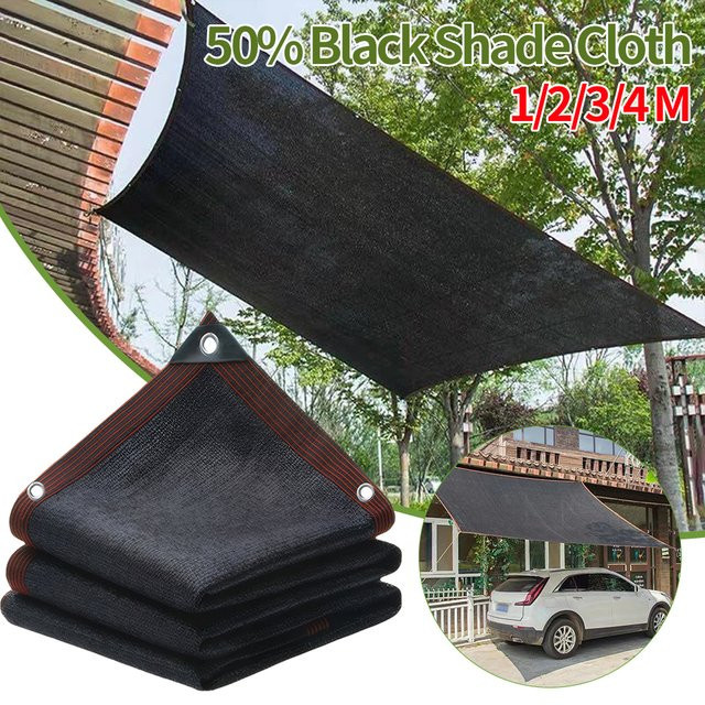 Schwarzes Sonnenschutznetz aus HDPE-Mesh mit Ösen für Garten, Pergola und Gewächshaus, 50% Schattenwurf - Bild 1